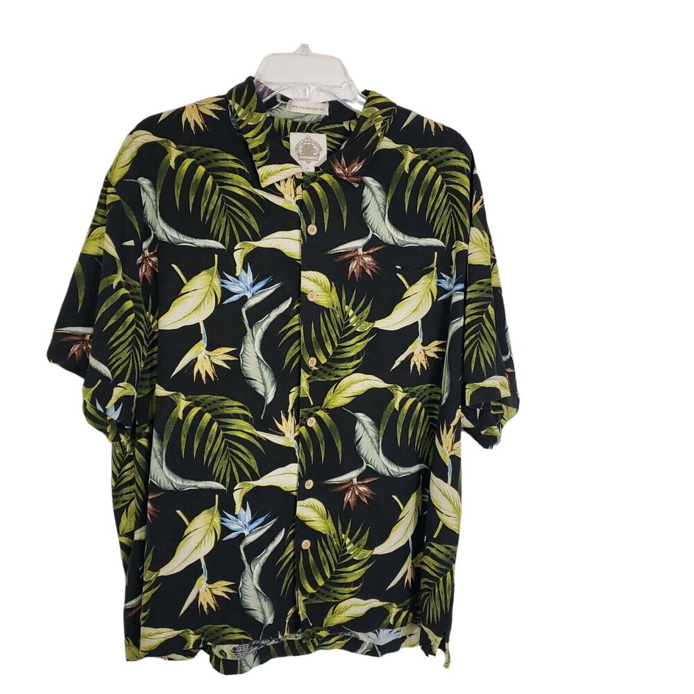 Paradise Collection Men's Shirt Size XL 100% Fine Washable Silk Hawaiian Button